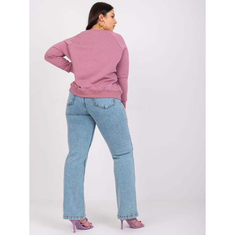 Női plus size pamut pulóver DONNA rózsaszínű