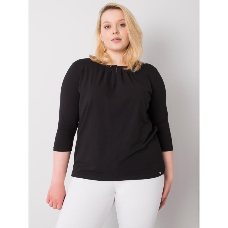 Női plus size blúz pamutból JODIE fekete