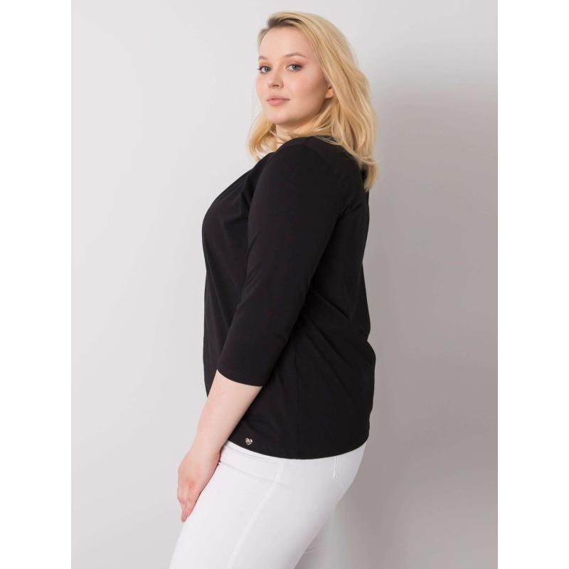 Női plus size blúz pamutból JODIE fekete