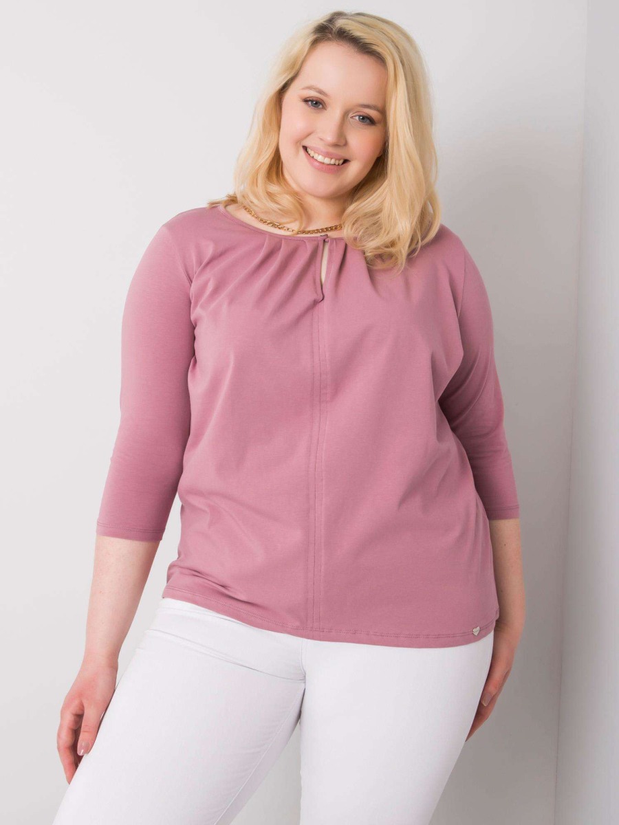 Dámska plus size bavlnená blúzka JODIE pink