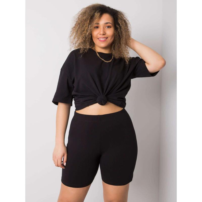Dámské šortky bavlněné plus size ALESSIA černé 