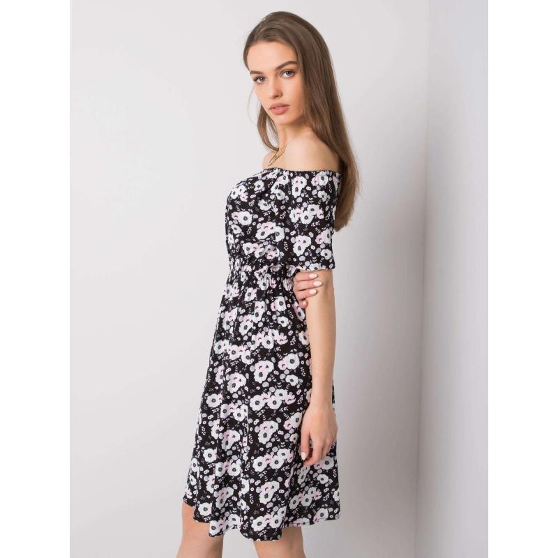 Dámské šaty květinové Savona SUBLEVEL černé  