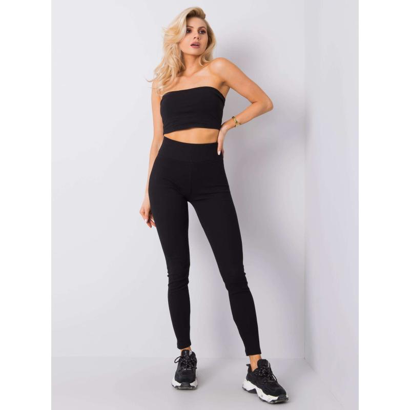 Dámske rebrované legíny čierne