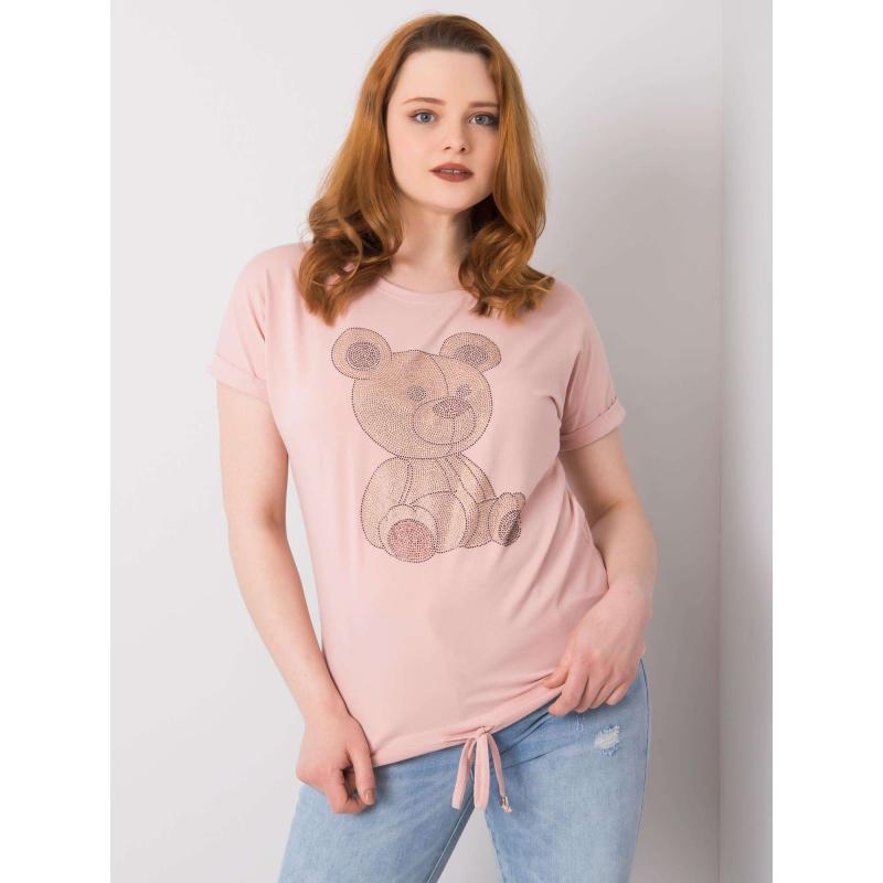 Dámská halenka plus size s kamínky LUCE špinavě růžová