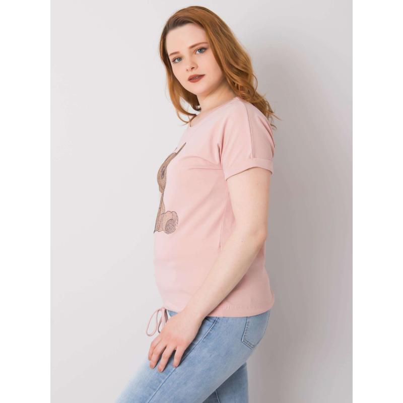 Dámská halenka plus size s kamínky LUCE špinavě růžová