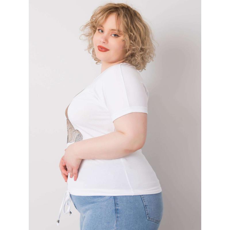 Dámská halenka plus size s kamínky LUCE bílá