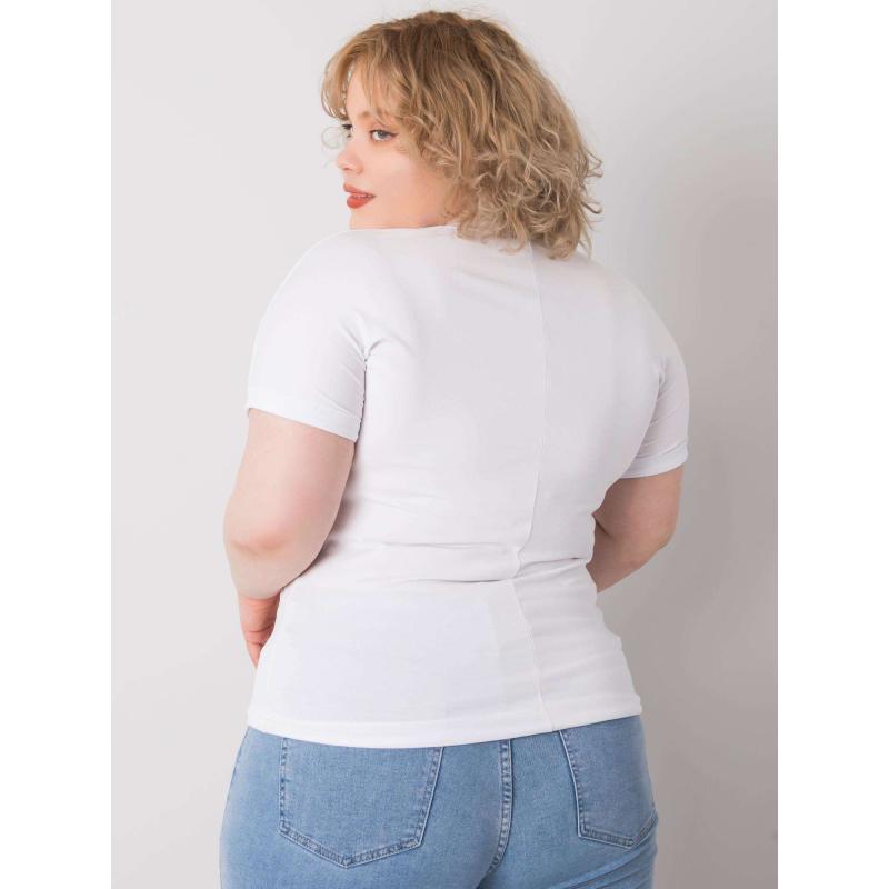 Dámská halenka plus size s kamínky LUCE bílá