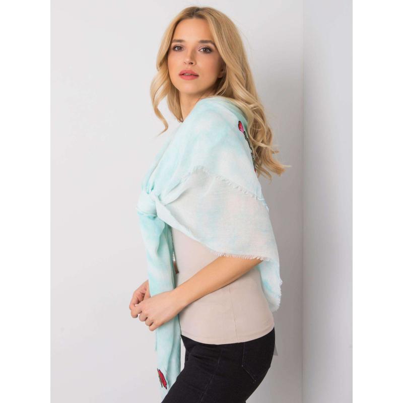 Női sál applikációkkal KELLEN menta