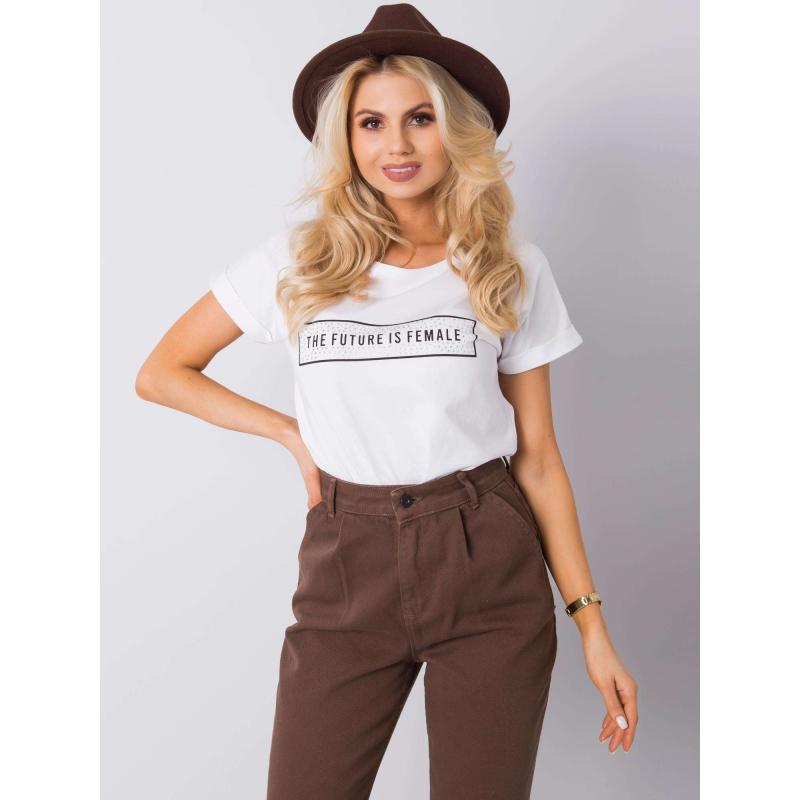 Női póló Abbie RUE PARIS fehér