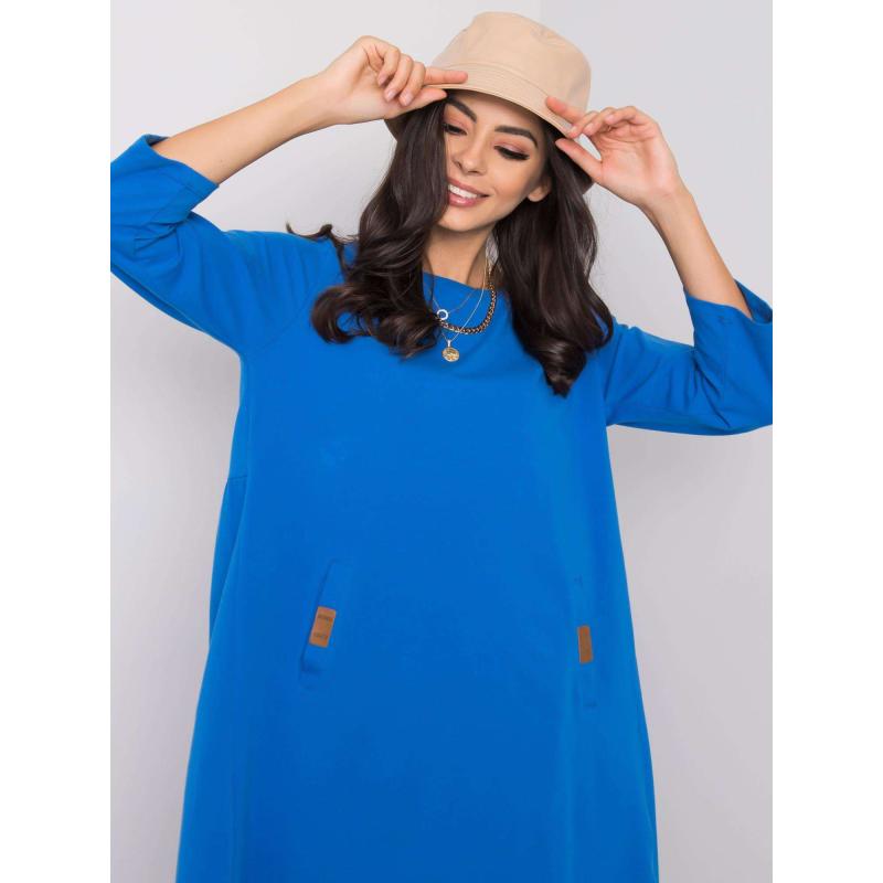 Dámské šaty s kulatým výstřihem DALENNE tmavě modré 