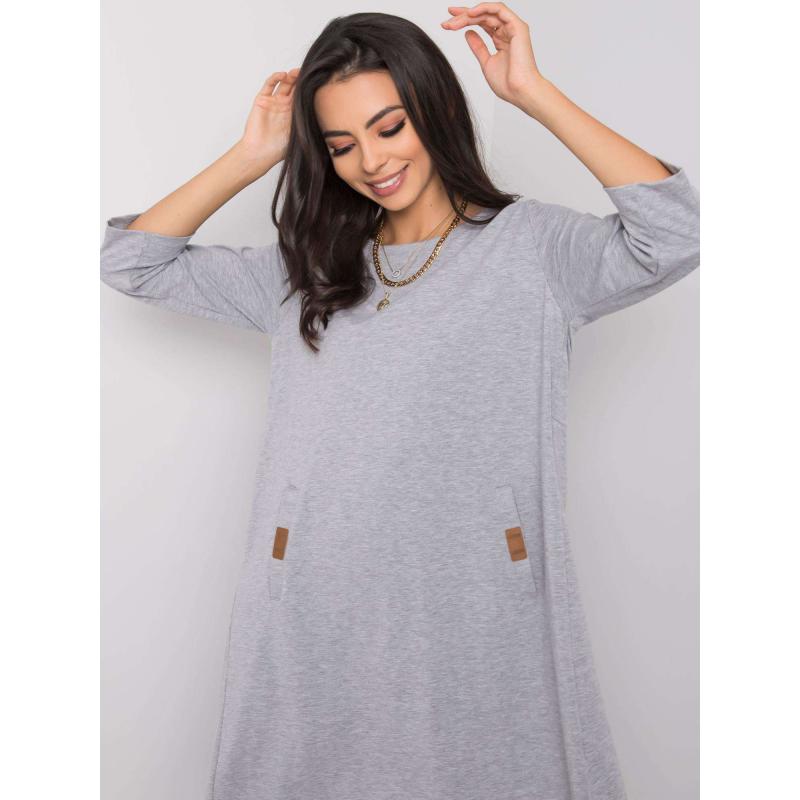 Női hátul rakott ruha DALENNE szürke