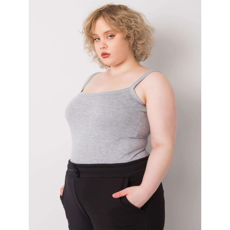 Női plus size felső pántokkal Scarlette szürke