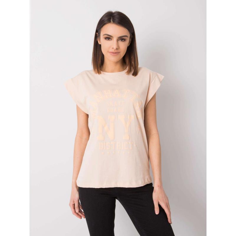 Női nyomtatott póló Ciara RUE PARIS barack