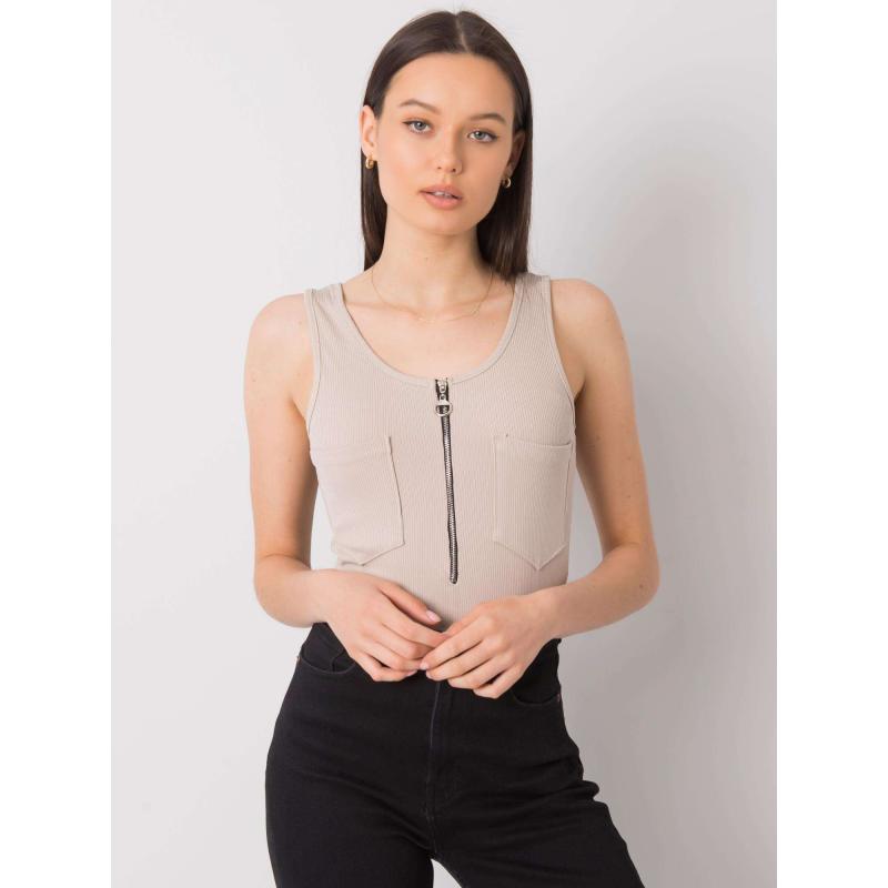 Női felső zsebekkel ROSALIND bézs színben