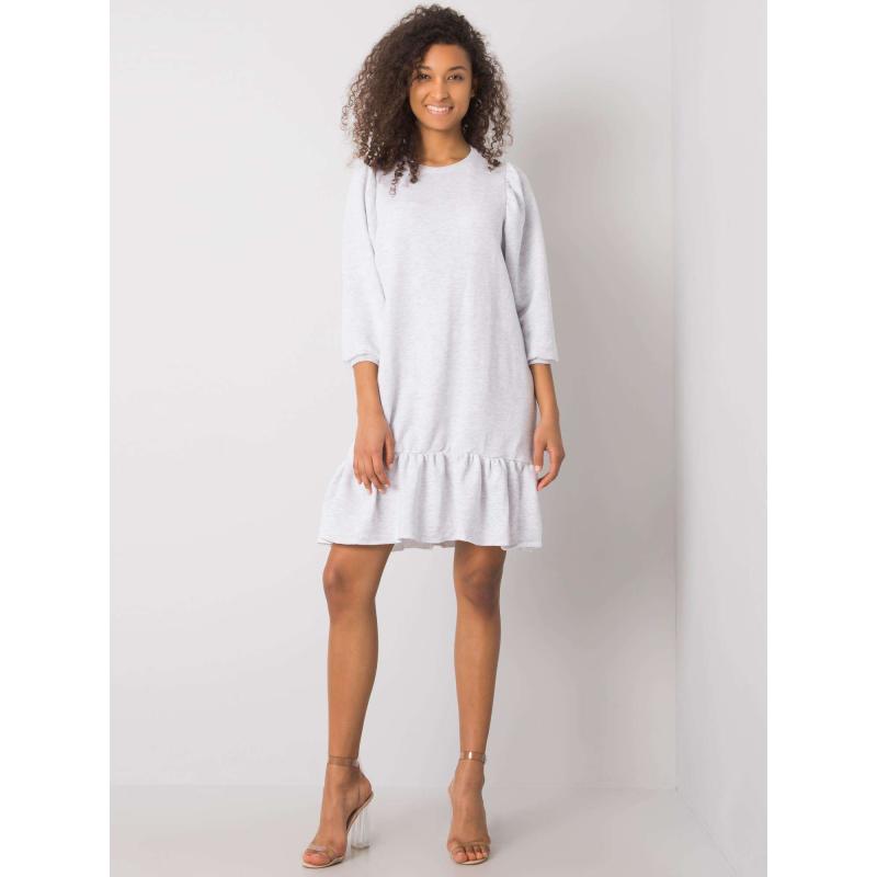 Dámské šaty melanžové Adoria RUE PARIS Světle šedé 