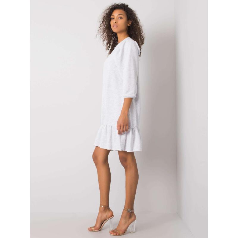 Dámské šaty melanžové Adoria RUE PARIS Světle šedé 