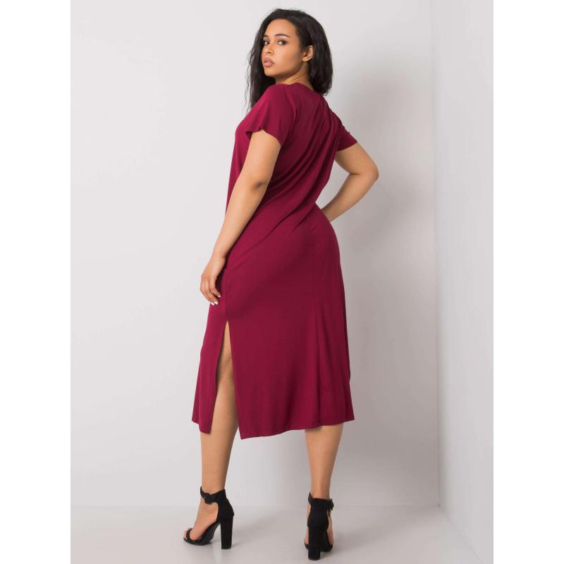 Dámske plus size šaty NANETTE bordová