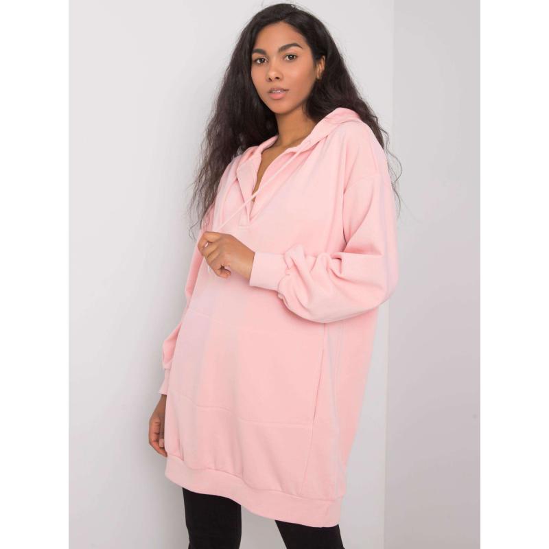 Női kapucnis pulóver OLIVE rózsaszín