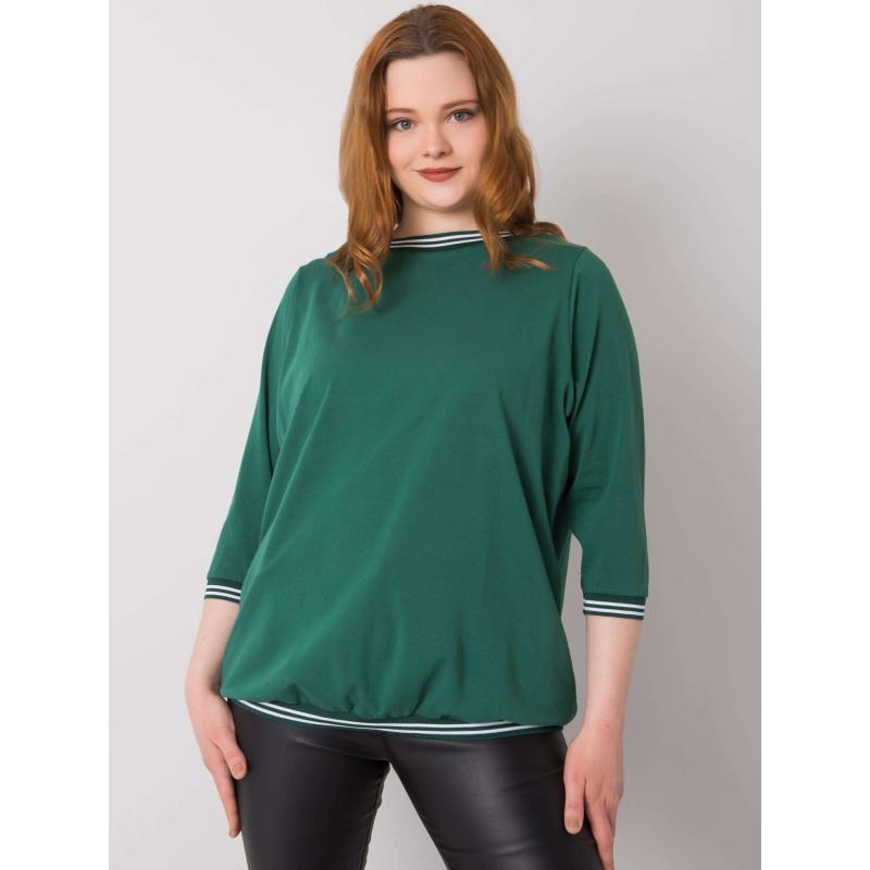 Dámská halenka plus size PEARL tmavě zelená
