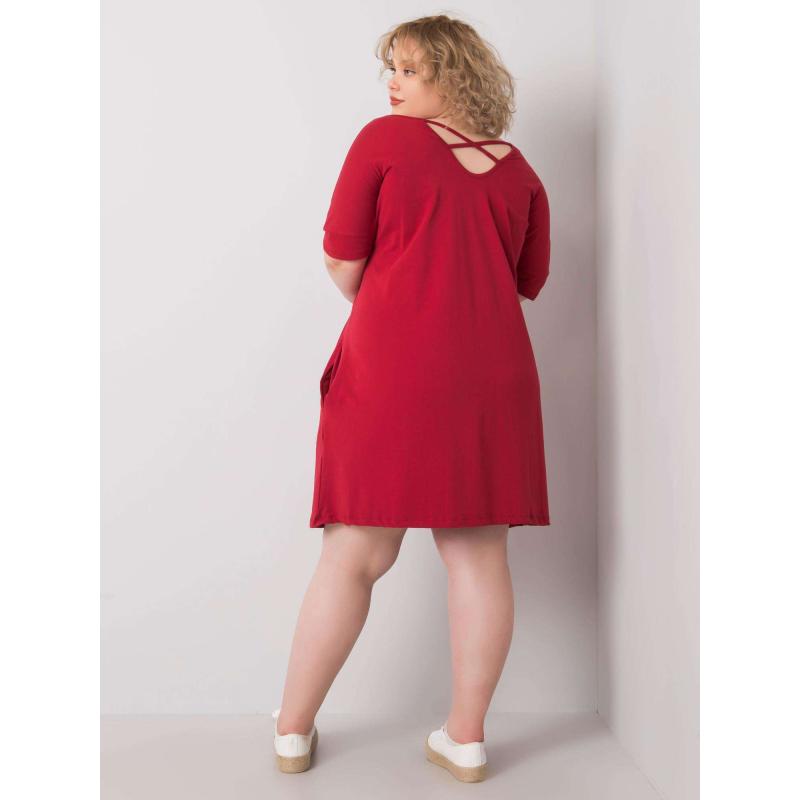 Női plus size ruha BELLAMY bordó bordó