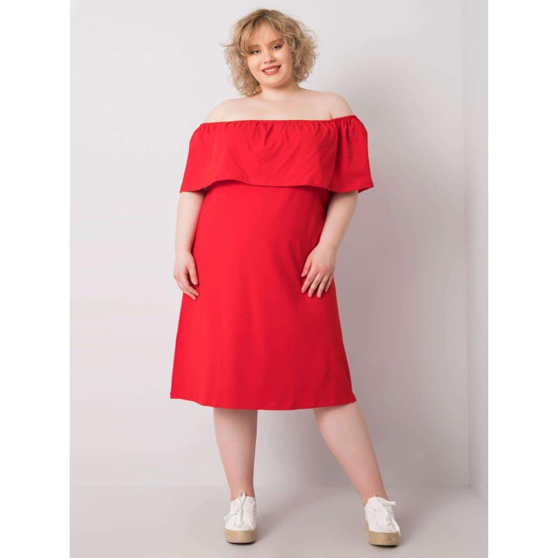 Dámske plus size šaty Spanish KEILY red