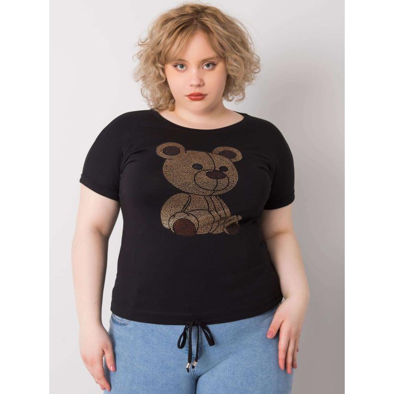 Dámská halenka plus size s kamínky LUCE černá 