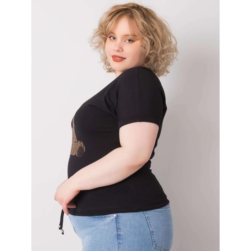 Dámská halenka plus size s kamínky LUCE černá 