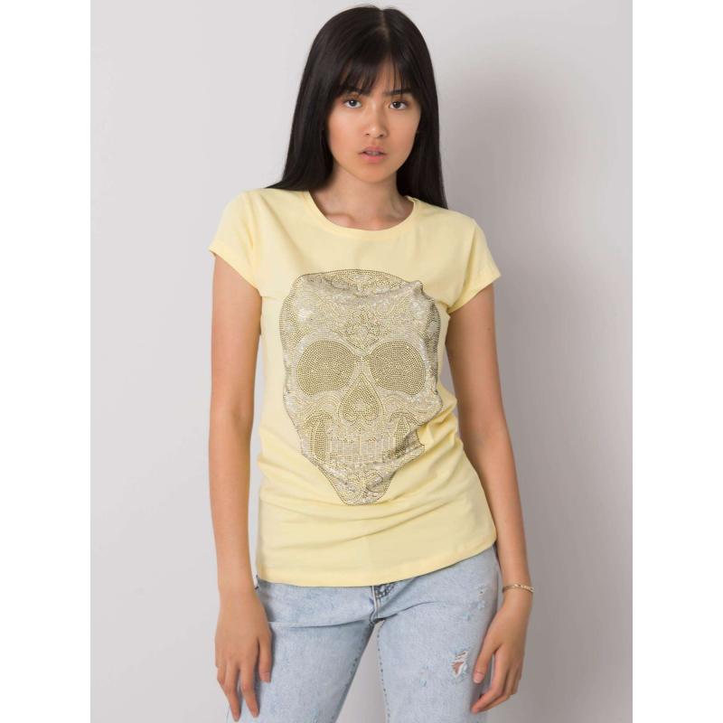 Női póló SKULL világossárga