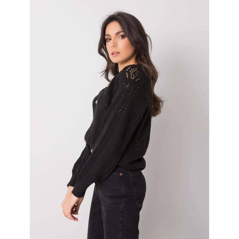 Dámský svetr na knoflíky Sierra OCH BELLA černý 