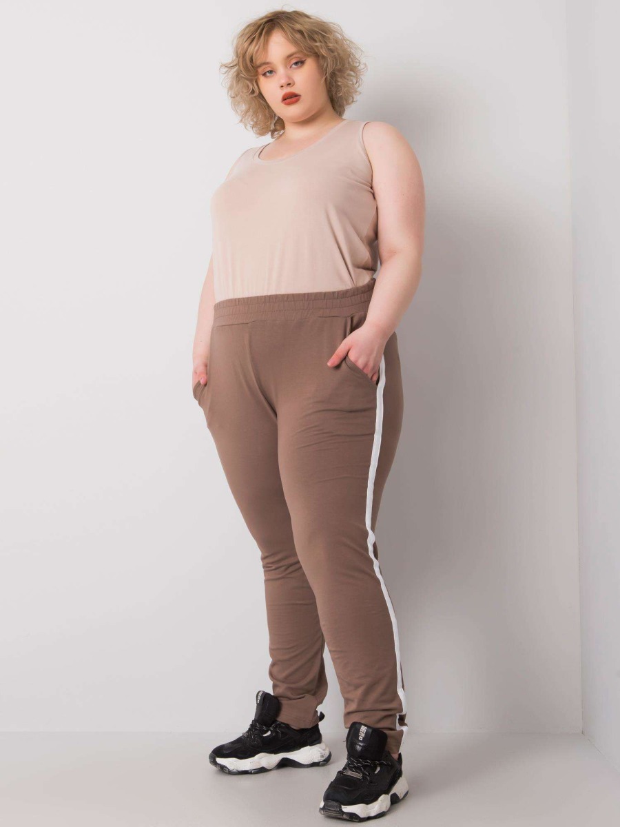 Dámske plus size tepláky KAIRI beige
