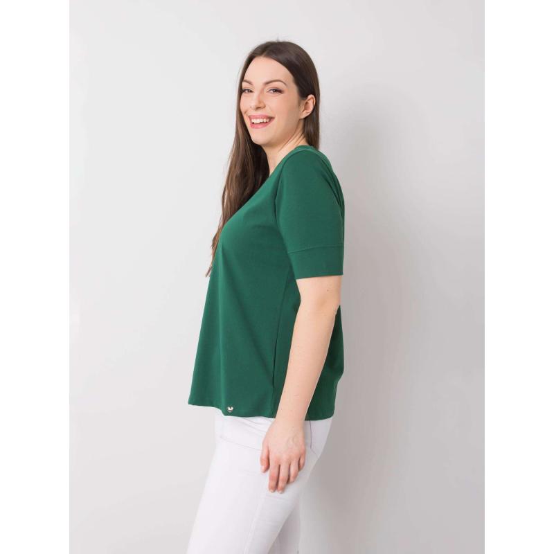 Dámské tričko plus size bavlněné MISSY tmavě zelené