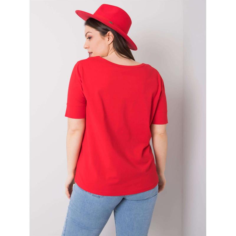 Dámské tričko bavlněné plus size MISSY červené