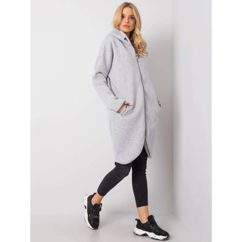 Dámská mikina melanžová Tina RUE PARIS šedá 