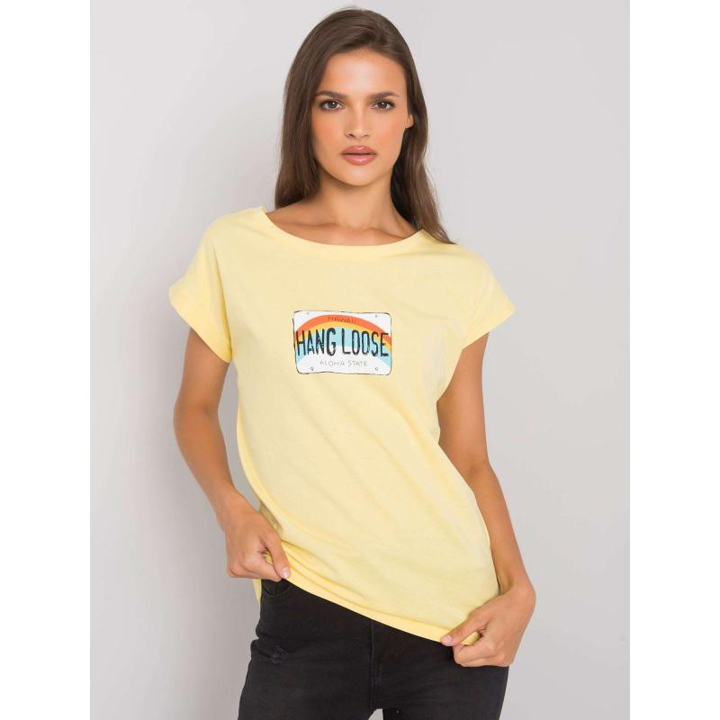 Dámské tričko s potiskem ALOHA světle žluté 