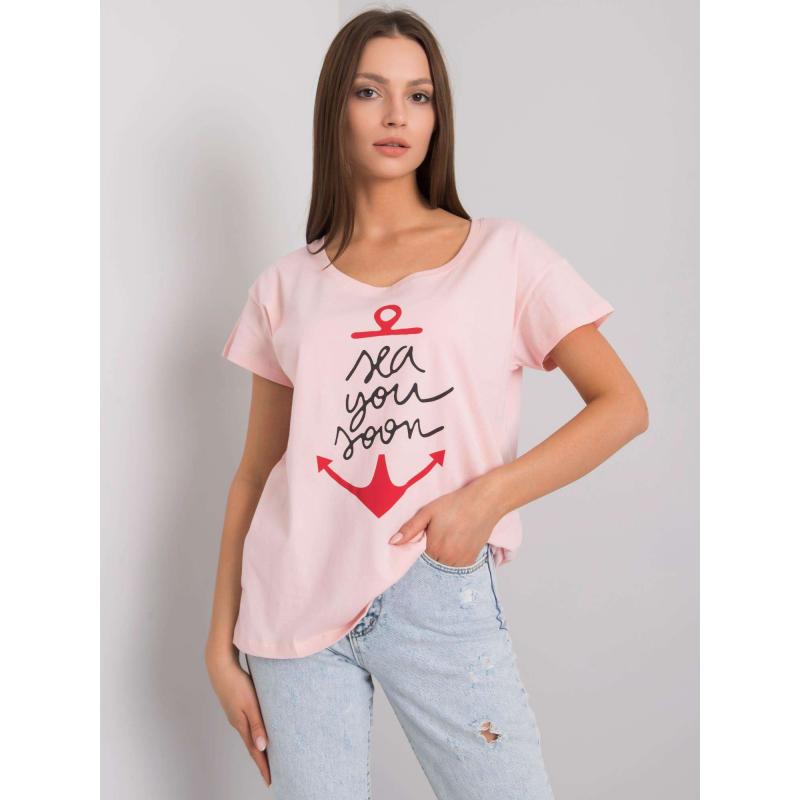 Női nyomtatott póló SILVA világos rózsaszín