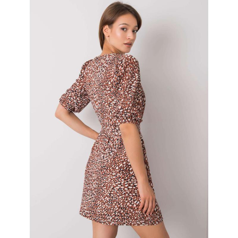 Női nyomtatott ruha JIANNA barna