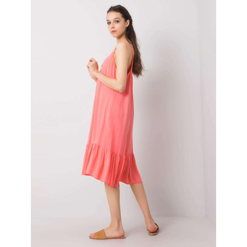 Dámské šaty s volánem Madilyn OCH BELLA korálové 