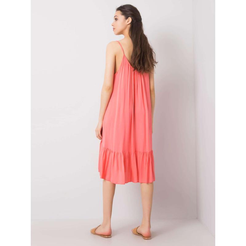 Dámské šaty s volánem Madilyn OCH BELLA korálové 