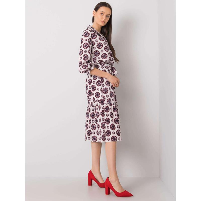 Női nyomtatott ruha AVELINA piros és fehér