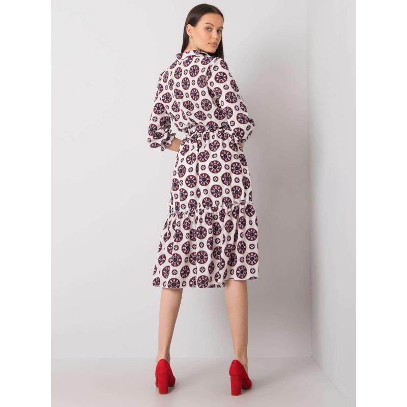 Női nyomtatott ruha AVELINA piros és fehér