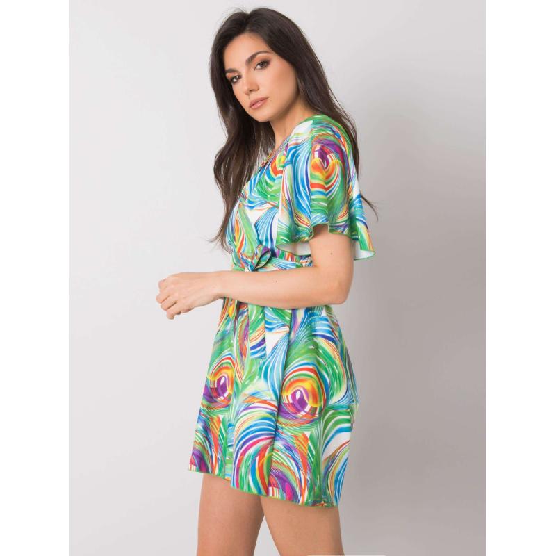 Női színes, mintás kezeslábas Teodora RUE PARIS fehér