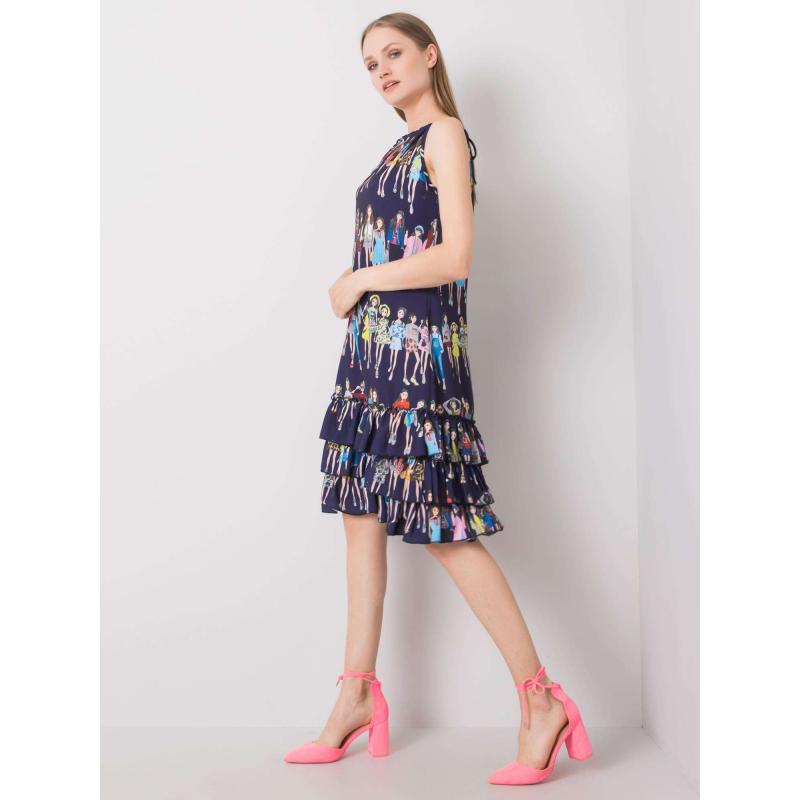 Női Mariangela RUE PARIS ruha tengerészkék