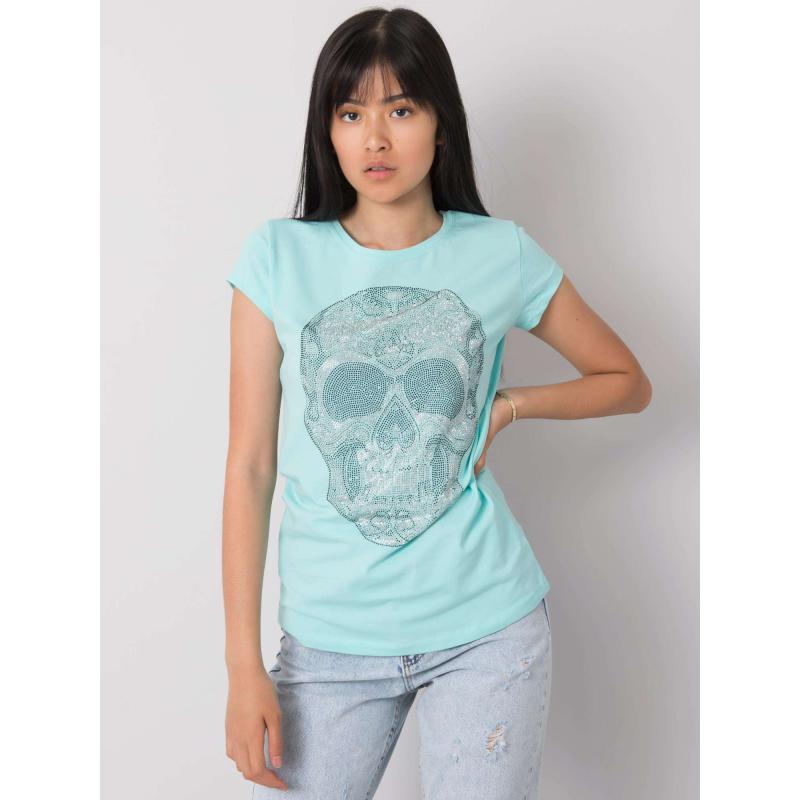 Dámské tričko SKULL světle modré 