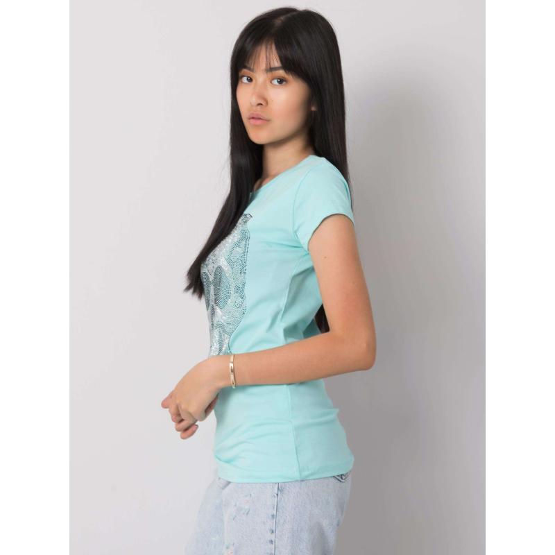 Dámské tričko SKULL světle modré 