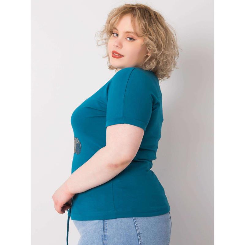 Dámská halenka s kamínky plus size LUCE modrá