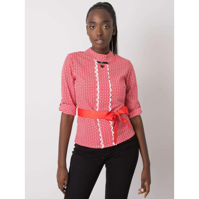 Dámska vzorovaná blúzka TIANA červená a biela