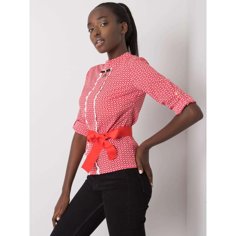 Dámska vzorovaná blúzka TIANA červená a biela