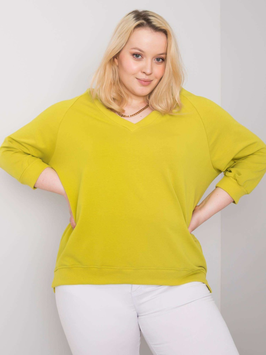 Dámska plus size mikina ALEXANFRIA svetlo zelená
