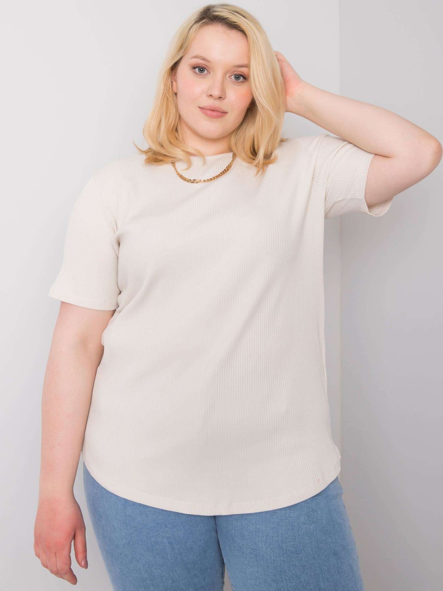 Dámska plus size blúzka STELLA light beige