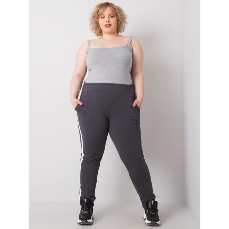 Dámské tepláky plus size KAIRI grafitové šedé